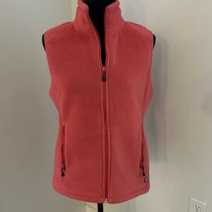 Vineyard Vines Vest Womens Adults Size M Pink Fleece Full Zip Pockets Outdoor EC